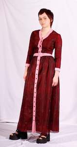 Dress: 1970's burgundy maxi dress