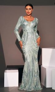 Ball/Evening Dress: Tracey Long Sleeve Sequin Mermaid dress