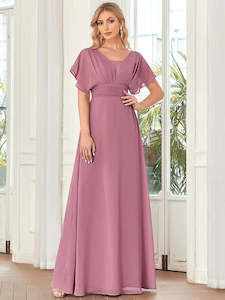 Pink Bridesmaids Dresses: Sonya Empire Waist Chiffon Bridesmaids Dress