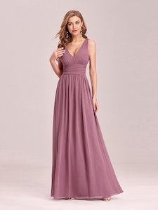 Emma Double V-Neck Bridesmaids Dress