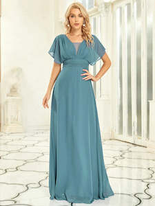 Blue Bridesmaids Dresses: Sonya Empire Waist Chiffon Bridesmaids Dress