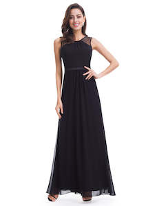 Black Bridesmaids Dresses: Women's Elegant Sleeveless Long Evening Dress