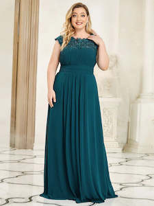 Green Bridesmaids Dresses: Shirley Lacey Neckline Bridesmaids Dress