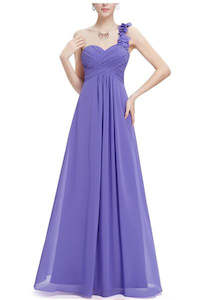 Purple Bridesmaids Dresses: Gemma One Shoulder Bridesmaid Dress