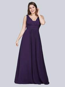 Purple Bridesmaids Dresses: Molly Deep V Neck Bridesmaids Dress