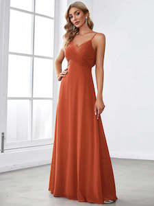 Orange Bridesmaids Dresses: Tabitha Sleeveless Evening Dress
