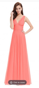 Orange Bridesmaids Dresses: Emma Double V-Neck Bridesmaids Dress