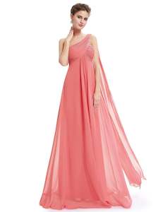Orange Bridesmaids Dresses: Serenity One Shoulder Chiffon Ruffle Bridesmaids Dress
