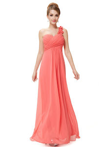 Orange Bridesmaids Dresses: Gemma One Shoulder Bridesmaid Dress