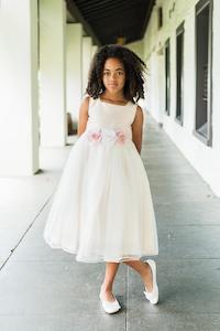 Flower Girl Dresses: Satin Tulle Dress - White