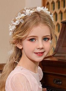 Flower Girl Accessories: Children Hair Accessory Flower and Pearl Headband