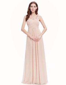 Blush Bridesmaids Dresses: Gemma One Shoulder Bridesmaid Dress
