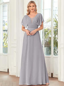 Grey Bridesmaids Dresses: Sonya Empire Waist Chiffon Bridesmaids Dress