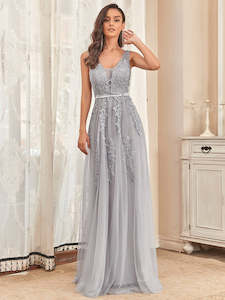 Grey Bridesmaids Dresses: Polly Sleeveless Tulle Party Dress