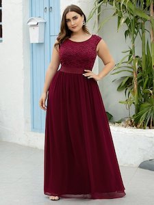Plus Size Dresses: Demi Bridesmaid Dress with Lace bodice