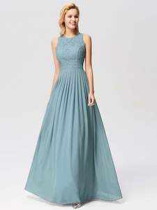 Bridesmaids Dresses Dusty Blue: Empire Waist Sleeveless A Line Bridesmaids Dress