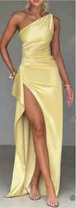 Ball Dresses: Jo satin one shoulder dress