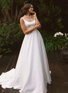 Simple White Wedding Dresses: Lucy Satin Wedding Dress