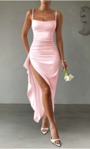 Pink Bridesmaids Dresses: Ashley Satin Dress