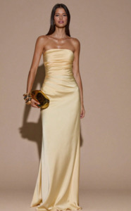 Yellow Bridesmaids Dresses: Harper Satin dress