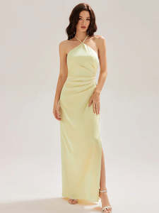 Pink Bridesmaids Dresses: Terri Satin Halter neck Dress