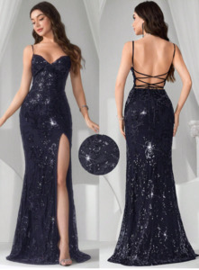 Ball Dresses: Hazel sequin tie back dress