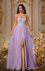 Tahlia Lilac prom dress