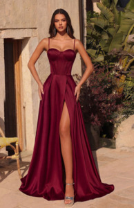 Cara Satin dress with Corset Top