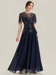 Ball Dresses: Harriet Beaded dress with Sleeves