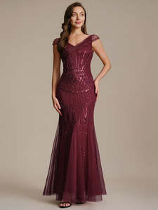 Frida Cap Sleeve Beaded dress
