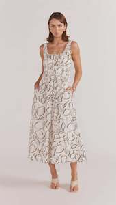 Dress: STAPLE THE LABEL Amina Shirred Dress