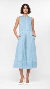 STAPLE THE LABEL Amelia Chambray Midi Dress