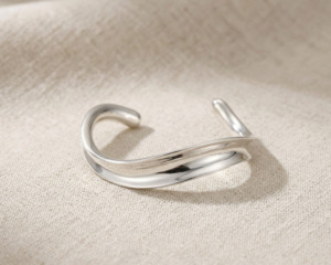 Bangles: Sterling Silver Twisted Cuff Bangle