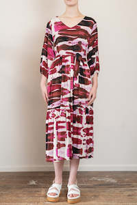 South Of Eden Danger Birds: Lulu Dress - Raspberry Sunset