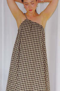 South Of Eden Danger Birds: Arcadia Dress - Black/Beige Check