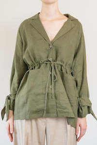 Mantra Linen Jacket - Olive