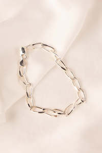 Eden Jewellery: Long Diamond Cut Curb Bracelet - Sterling Silver