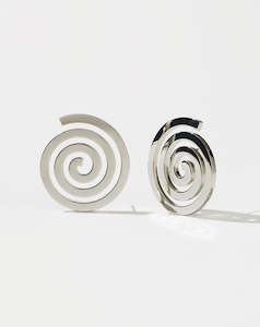 Spiral Earrings Large - Sterling Silver