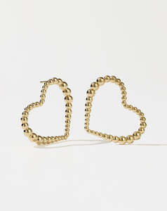 Over 500: Fizzy Heart Earrings Large - Gold plated