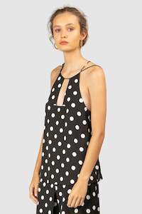 Sleeveless Tops: Fiesta Keyhole Cami - Noir Spot