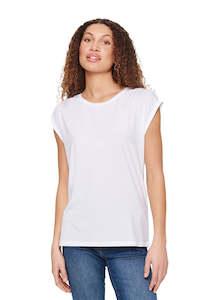 T Shirts: Adelia Roll T - White
