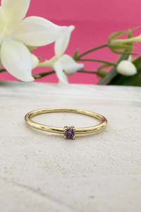 Mini Solitaire Ring - Gold Plate