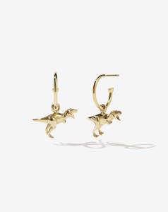 Sale Leather Goods Jewellery: Dinosaur Signature Hoops - Gold Plated