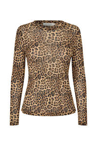 Lollys Laundry: Irie Mesh Blouse - Leopard Print