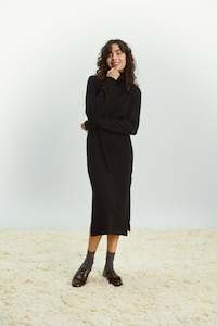 Mila Rollneck Dress - Black