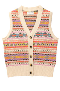 Coats Jackets Knits: Kinross Waistcoat - Coral