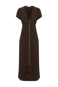 Button-Through Cap-Sleeve Dress - Ciocco.