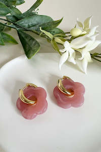 Earrings: Flora Hoops - Gold Plate