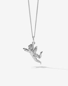 Necklaces: Cherub Charm Necklace - Sterling Silver