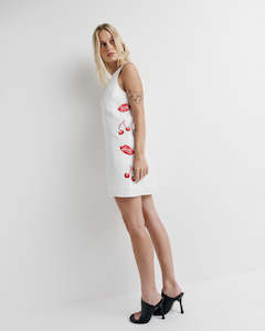 Sale Dresses: Lips Shift Dress - White